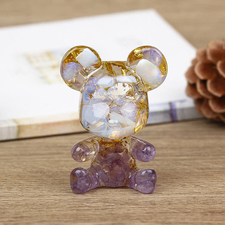 Olivenorma Cute Crystal Bear Gemstone Decoration - Opal & Amethyst - image 34