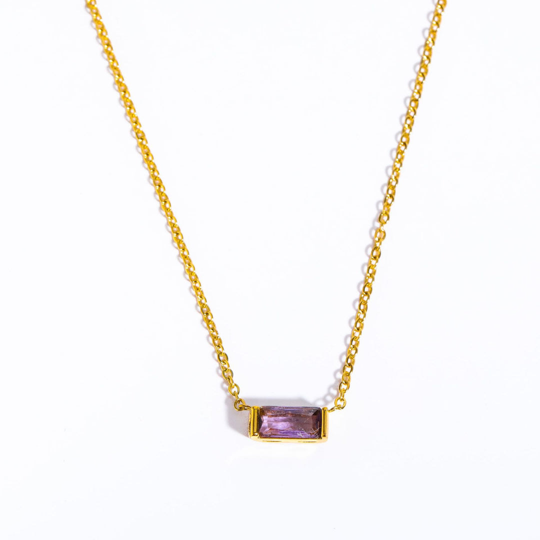 Olivenorma Simple Rectangular Birthstone Pendant Stainless Steel  Gift Card Necklace - image 24
