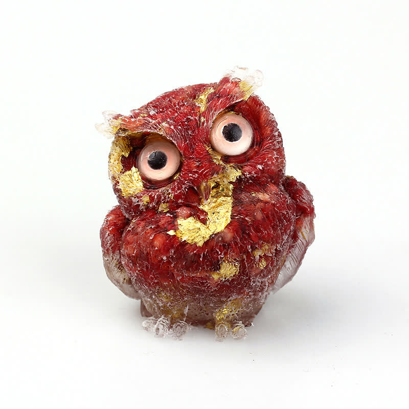 FREE Today: Wise Guardian Crystal Owl Figurine Gemstone Decoration - Red Coral+Foil - 2.08''(L) * 1.57''(W) * 1.45''(H) - With Card - image 53