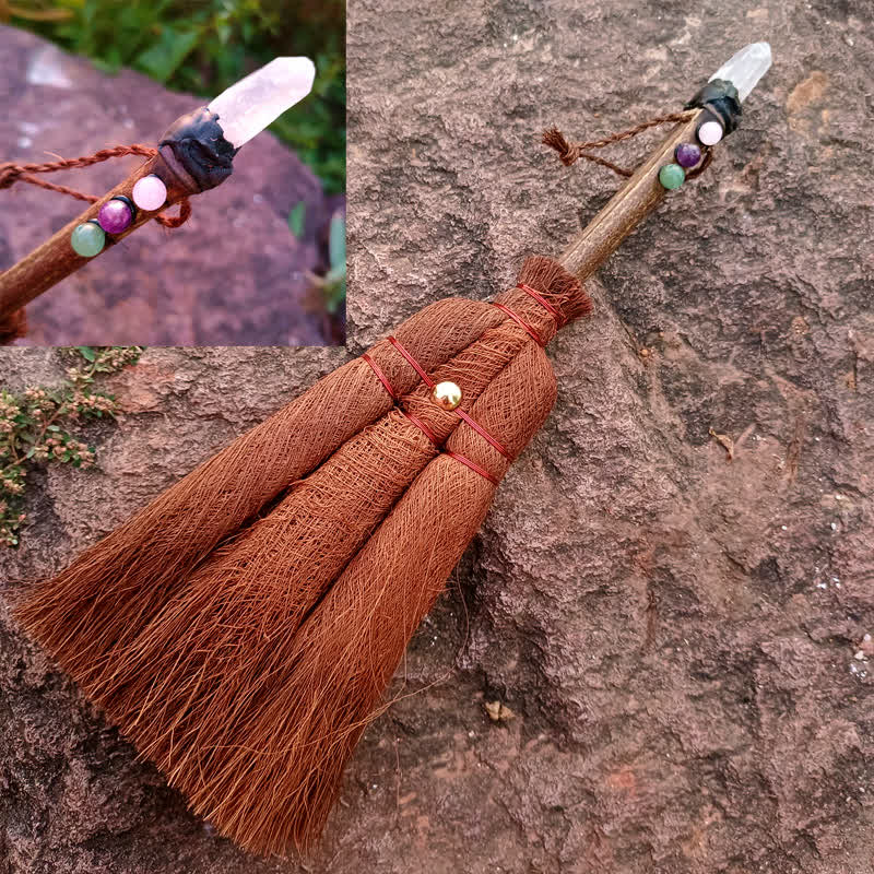 Olivenorma Natural Crystal Magic Broom Ornament