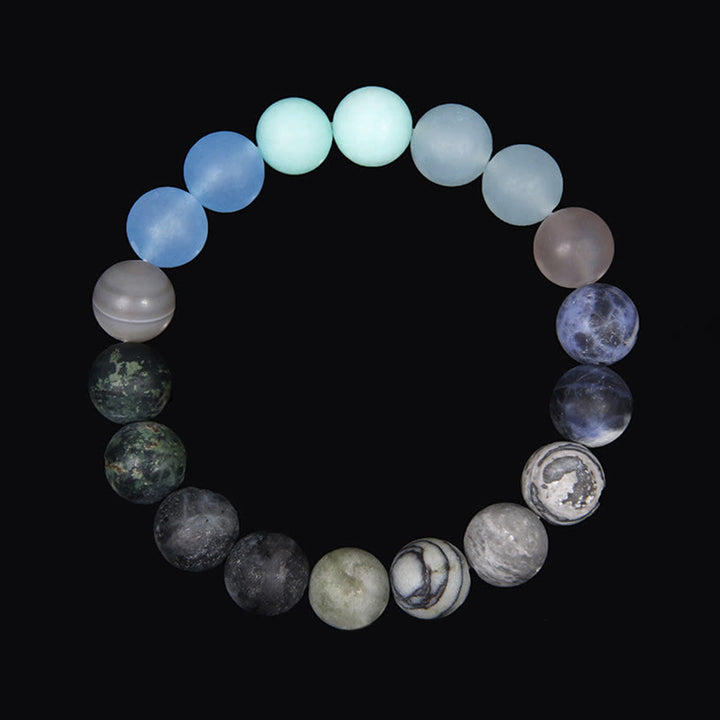 Olivenorma Frosted Natural 10mm Beads Planet Bracelet