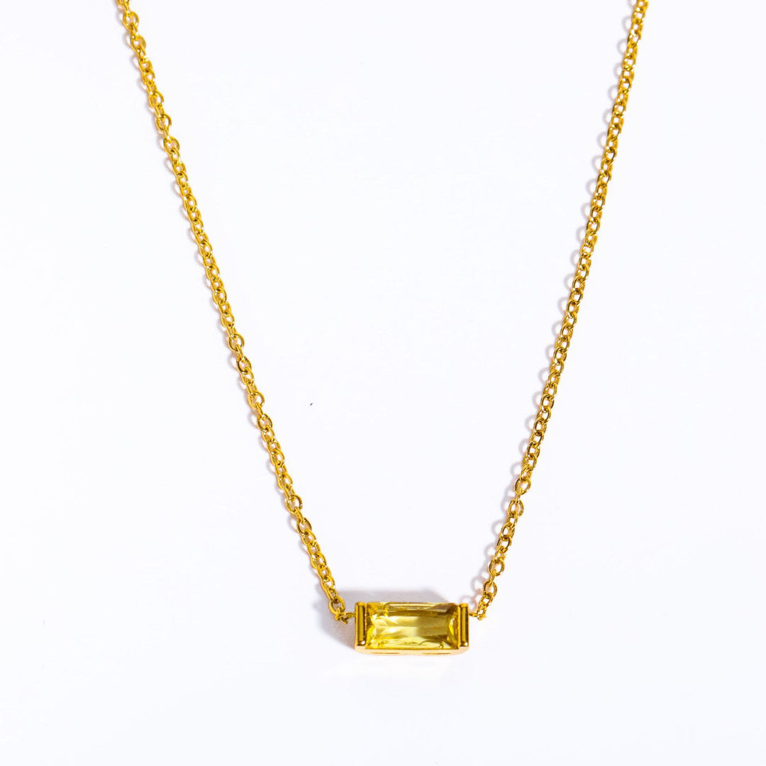 Olivenorma Simple Rectangular Birthstone Pendant Stainless Steel  Gift Card Necklace - image 34