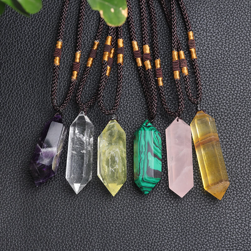 Olivenorma Natural Crystal Amethyst Healing Necklace