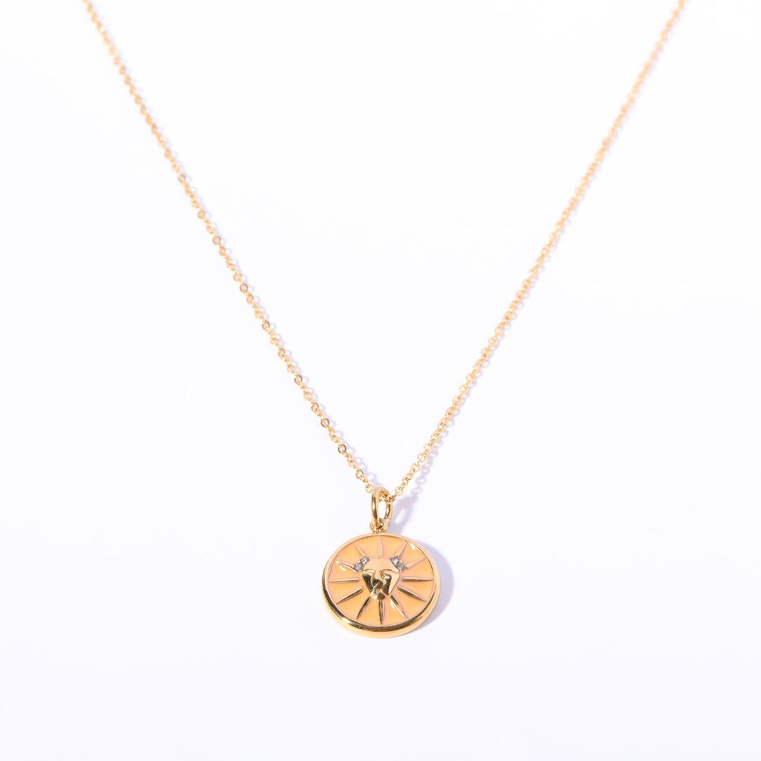 Olivenorma White Zircon Vintage Zodiac Stainless Steel 18k Necklace