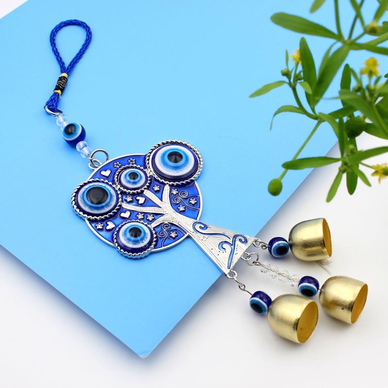 (Clearance 30% OFF / CODE: OFF30) - Olivenorma Blue Evil Eye Tree Of Life Windchime Wall Decor