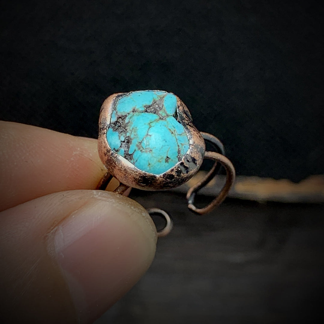 Olivenorma Natural Irregular Raw Stone Twelve Birthstone Adjustable Ring