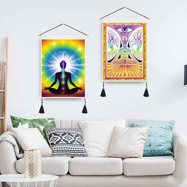 Olivenorma Zen Meditation Decorative Printed Chakra Tapestry