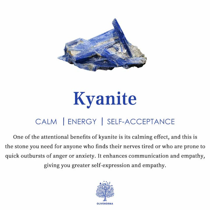 Olivenorma Kyanite Copper Double Moon Ring Pendant Necklace