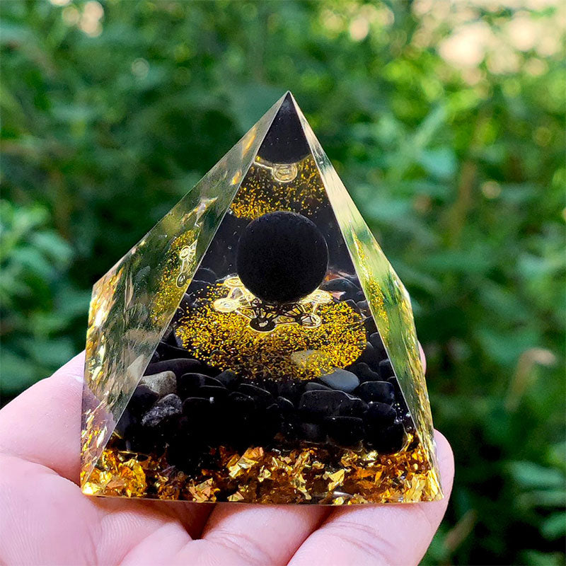 Olivenorma Obsidian Orgone Pyramid