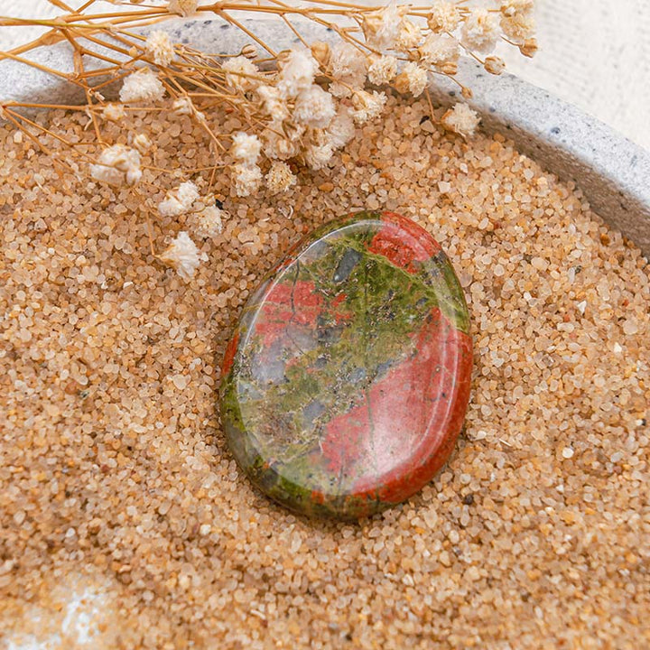 Olivenorma Unakite Healing Thumb Worry Stone