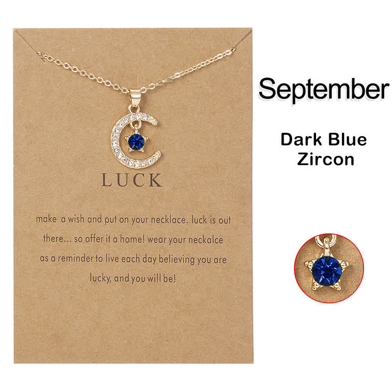 Olivenorma Month Birthstone Star Creative Gift Card Necklace - image 26