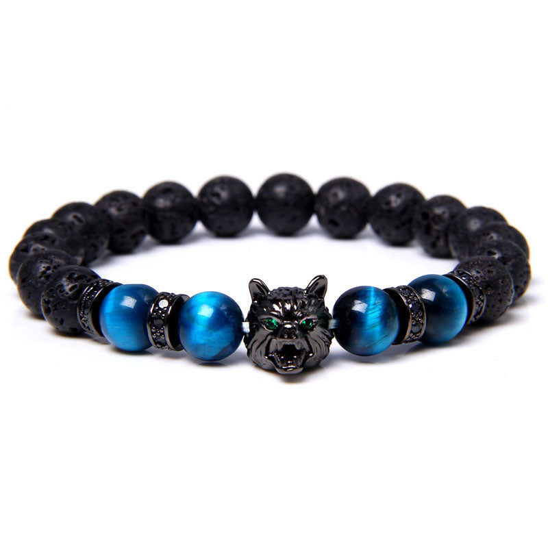 Olivenorma Lapis Lazuli Wolf Bracelet - Blue Tiger Eye #1 - image 7