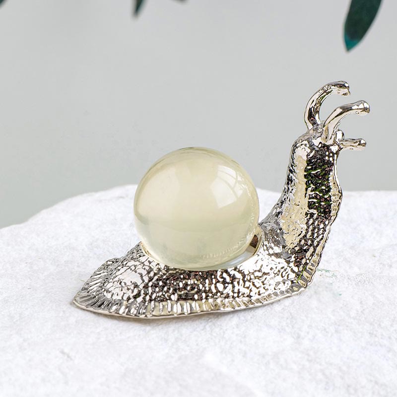 Olivenorma Natural Crystal Ball Holder Small Snail Gemstone Decoration - image 17