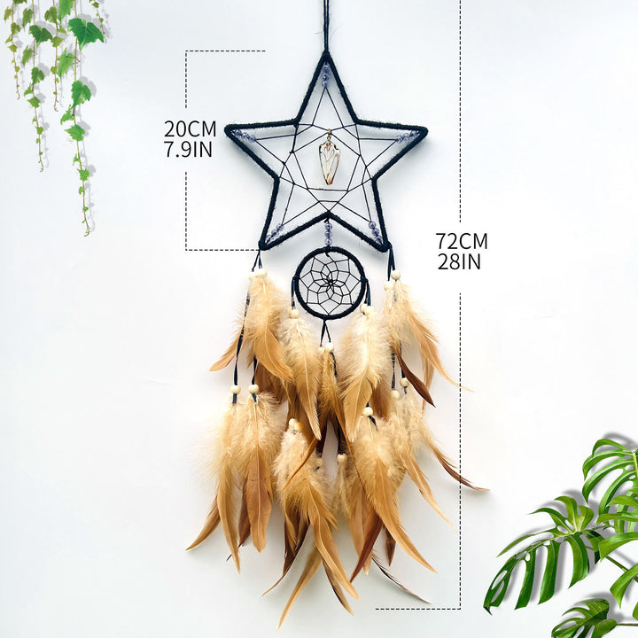 Olivenorma Stars Moon Sun Indian Feather Dream Catcher