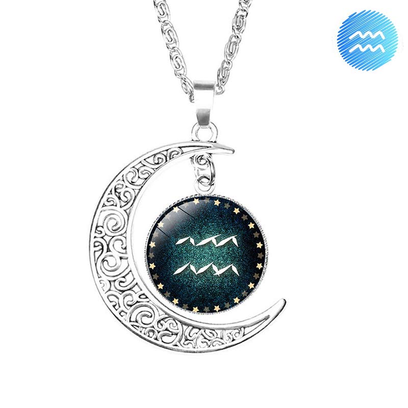 Olivenorma Moon Healing Zodiac Necklace