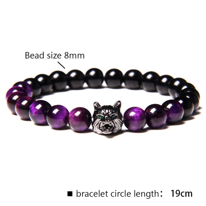 Olivenorma Purple Tiger Eye Wolf Bracelet