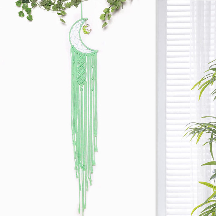 Olivenorma Crystal Tree of Life Braided Cotton Rope Dream Catcher