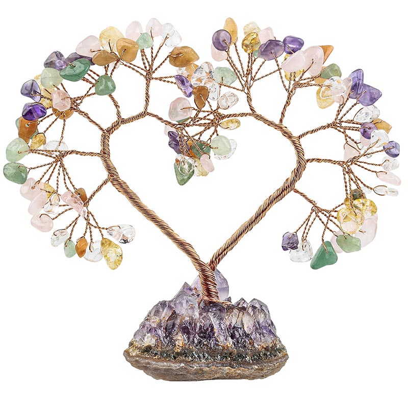 Natural Crystal Stone Love Feng Shui Tree