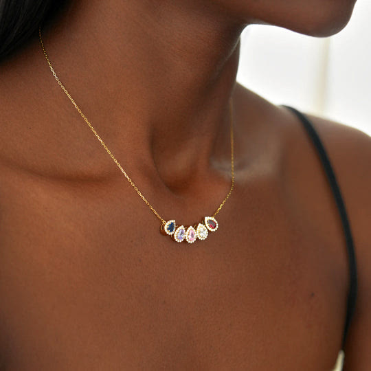 Olivenorma Tears Of Joy 1-8 Teardrop Birthstone Gift Card Necklace - image 6