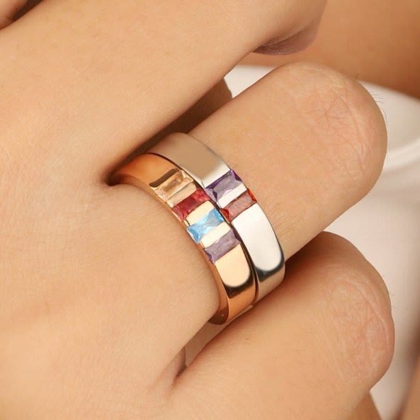 Olivenorma Mother Gifts Baguette Birthstone Ring - image 10