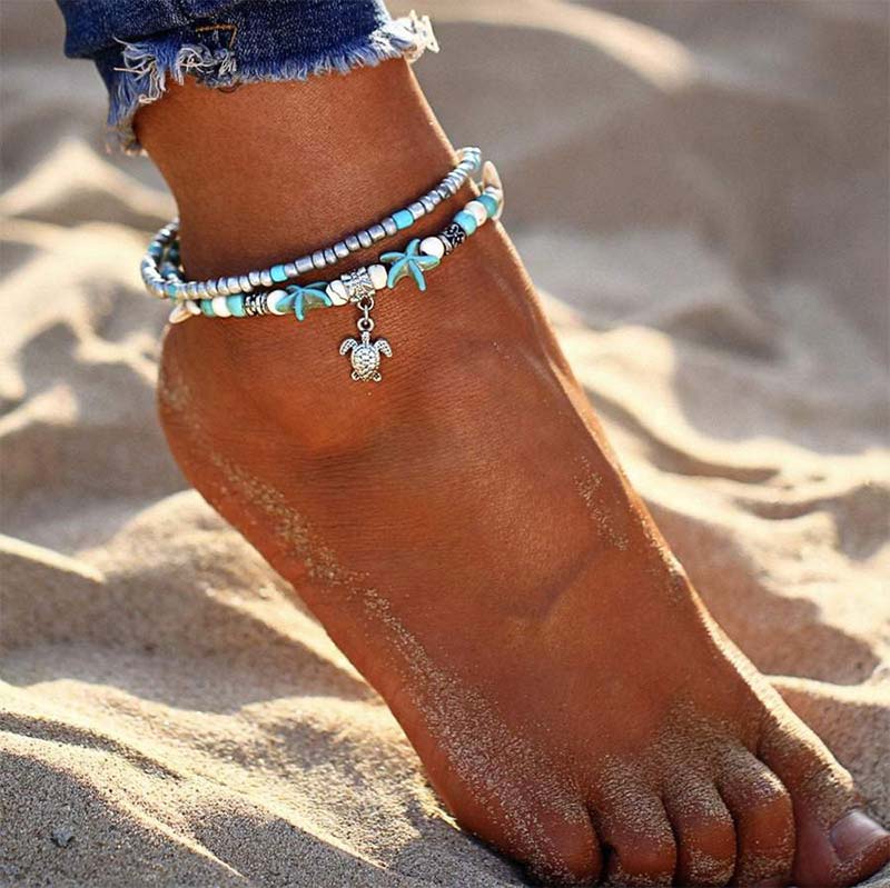 Olivenorma Turquoise Turtle Symbol Bracelet Anklet