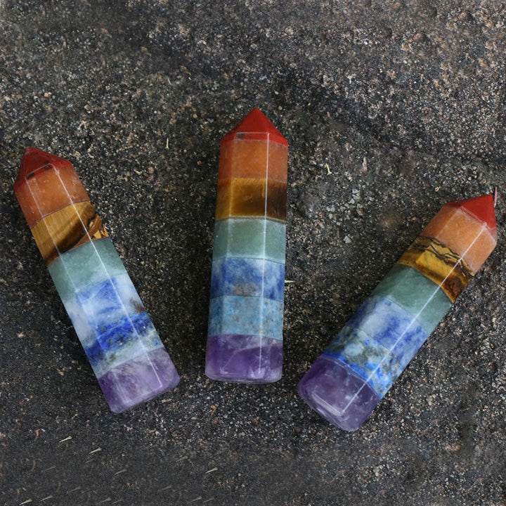 Olivenorma Chakra Hexagonal Column Ornaments Crystal Wands