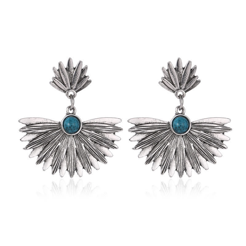 Olivenorma "Beauty And Strength" Vintage Sector Turquoise Earrings