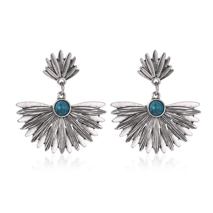 Olivenorma "Beauty And Strength" Vintage Sector Turquoise Earrings