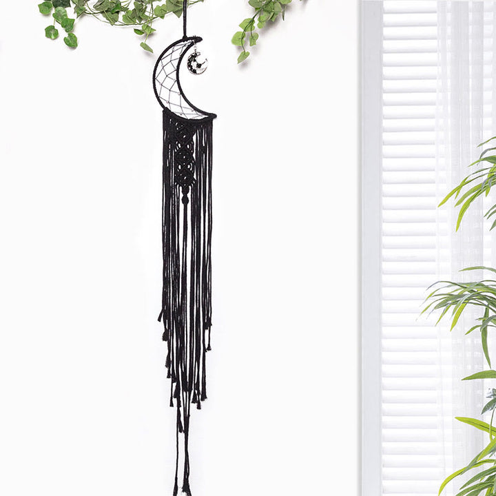 Olivenorma Crystal Tree of Life Braided Cotton Rope Dream Catcher