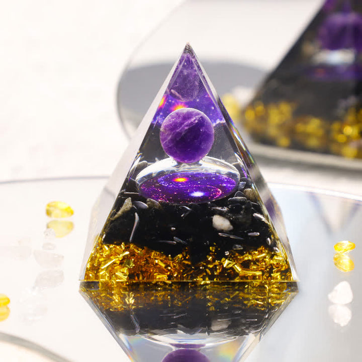 (Clearance 30% OFF / CODE: OFF30) - Olivenorma Yin And Yang Obsidian Orgone Pyramid