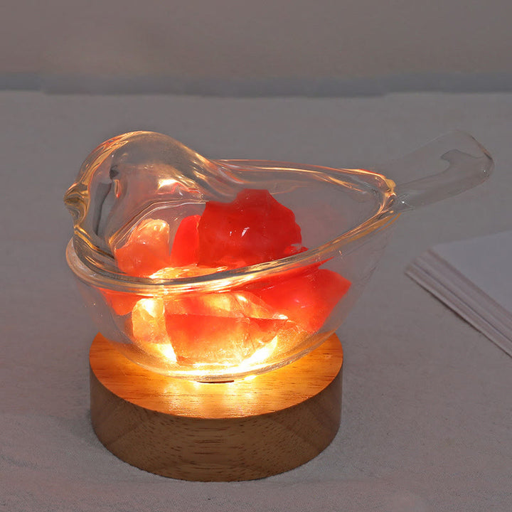 Olivenorma Natural Stone Irregular Cup Crystal Aromatherapy Lamp - Red Quartz - Blue Campanula - image 3