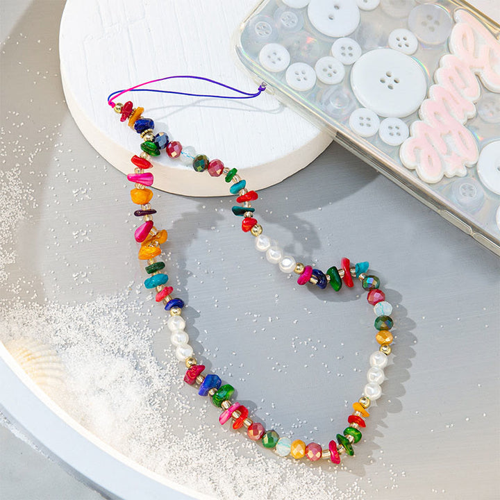 Olivenorma Colorful Gravel Pearl Color Matching Mobile Phone Strap