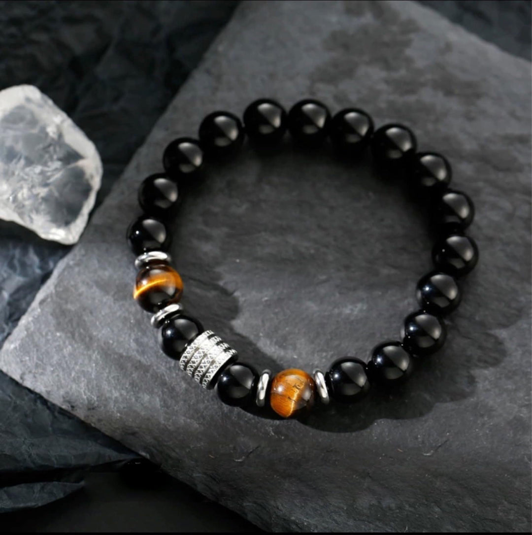 Olivenorma Red Tiger Eye Obsidian Men Bracelet