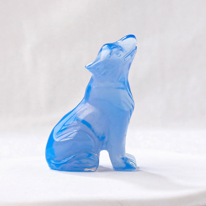 Olivenorma Natural Crystal Little Wolf Boy Gemstone Decoration - Blue Opalite - image 23