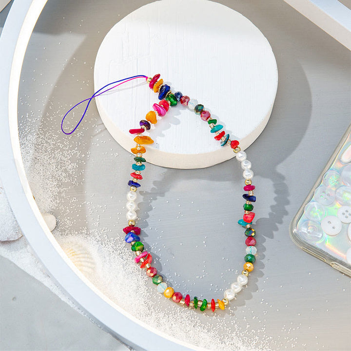 Olivenorma Colorful Gravel Pearl Color Matching Mobile Phone Strap