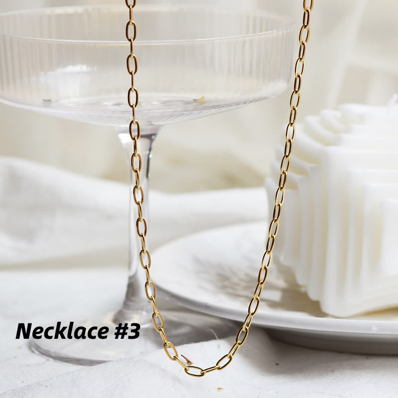 Olivenorma Geometric Round Or Water Drop Crystal Gold Pendant Necklace - image 3