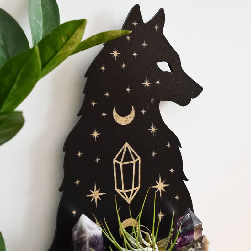 Olivenorma Celestial Wolf Altar Crystal Shelf