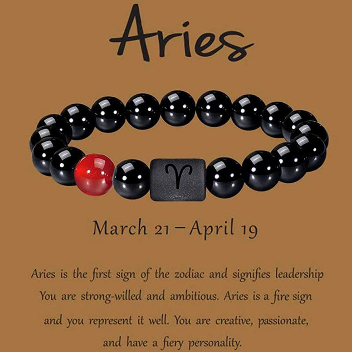 Olivenorma Obsidian Zodiac Lucky Bracelet - Aries - image 5
