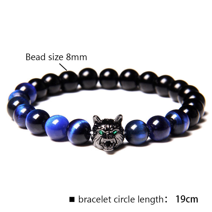 Olivenorma Night Blue Tiger Eye Wolf Bracelet