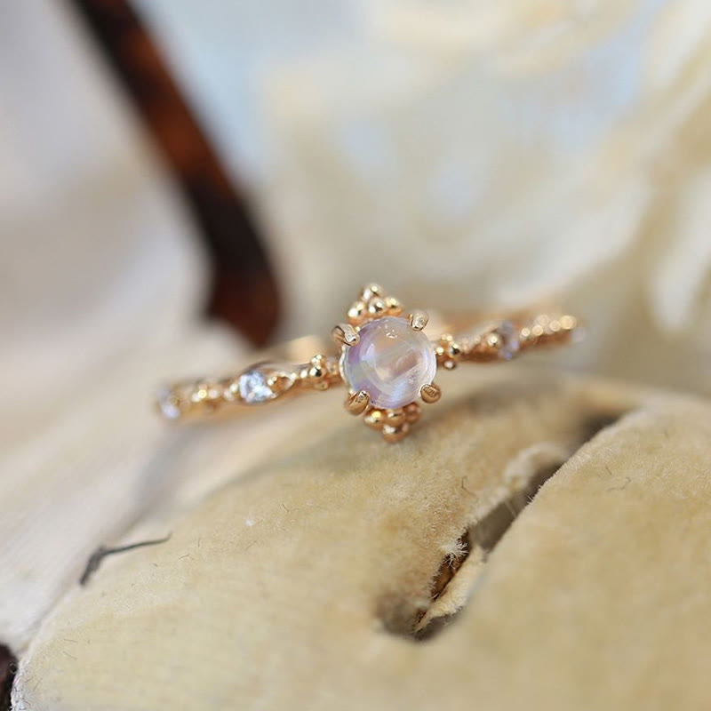 Olivenorma "You Are Bright Moonlight" - Dainty Moonstone Ring