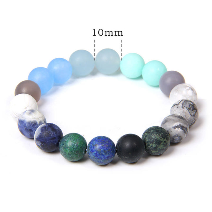 Olivenorma Frosted Natural 10mm Beads Planet Bracelet