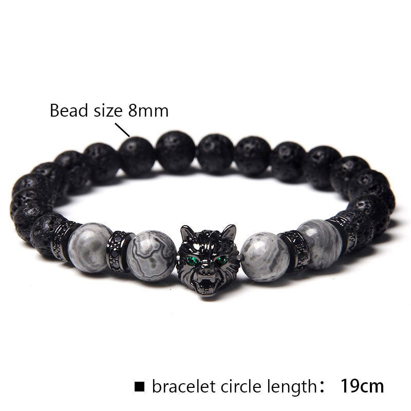 Olivenorma Gray Tiger Eye Wolf Bracelet