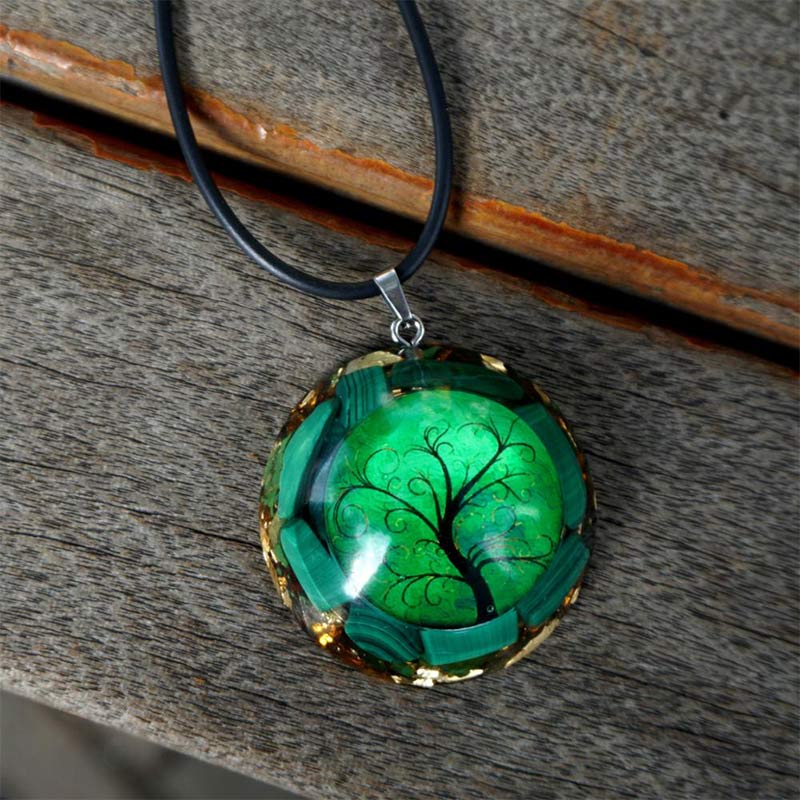Olivenorma Natural Malachite Tree Of Life Necklace - image 2