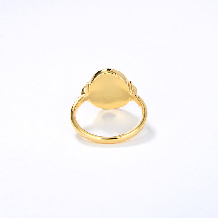 Olivenorma Dainty Opal Black Epoxy Vintage Ring