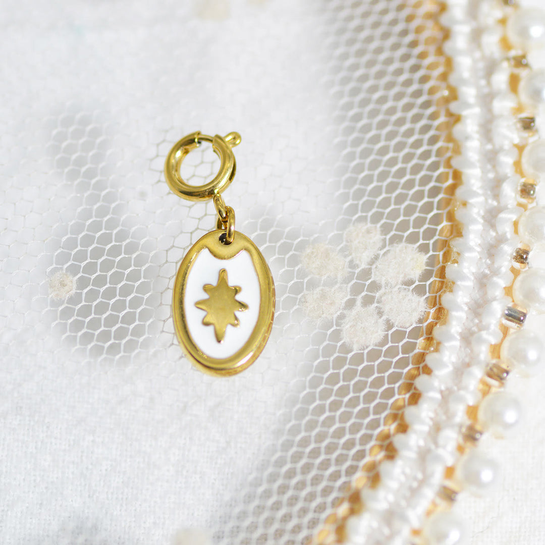 Olivenorma Geometric Round Or Water Drop Crystal Gold Pendant Necklace - White Resin Octagonal Star - Necklace #4 - image 41