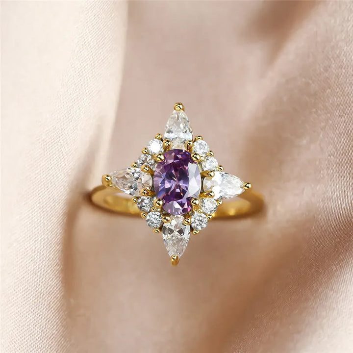 FREE Today: Elegant Amethyst with Zircon Gold Ring  - image 5