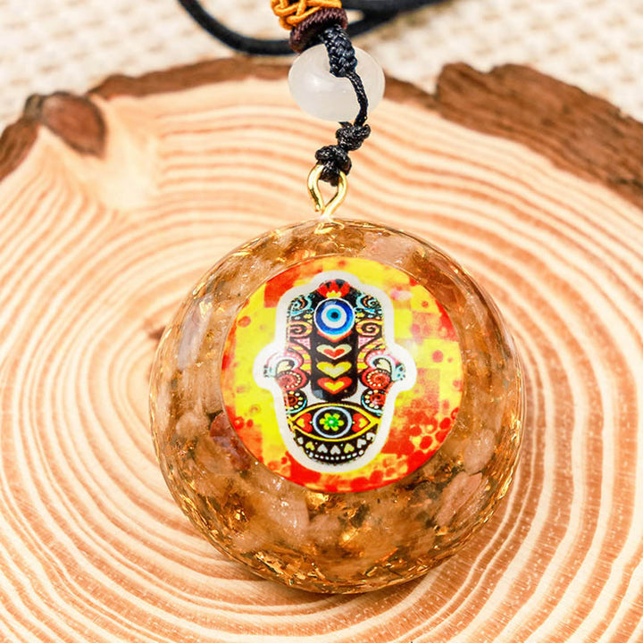 Sun Stone Romance Hamsa Necklace