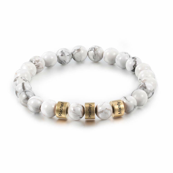 Olivenorma Natural Stone Engraving Personalized Beads Men Bracelet