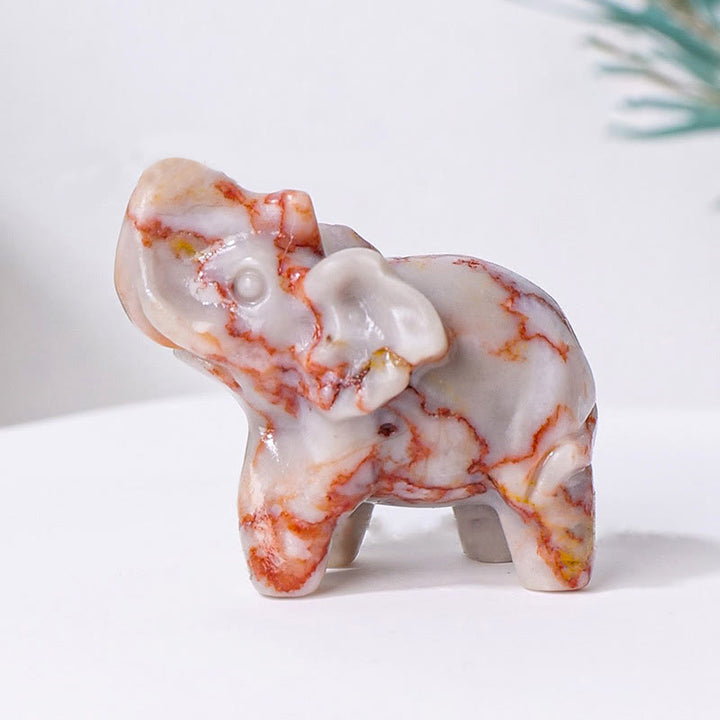 Olivenorma Natural Crystal Elephant Carving Ornament Gemstone Decoration - Rhodochrosite - image 30