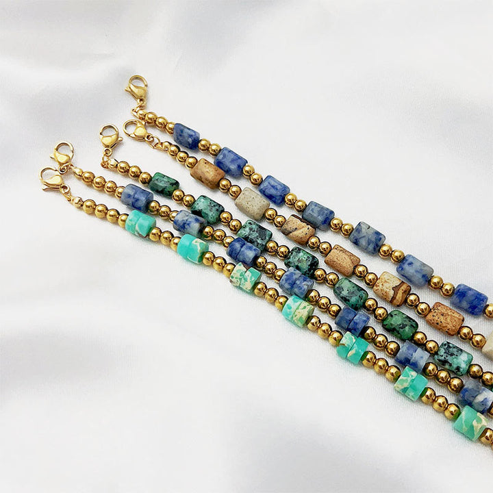 Olivenorma Bohemian Ethnic Stone Column Beaded Bracelet
